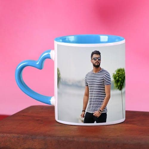 Color heart handle mug view 2