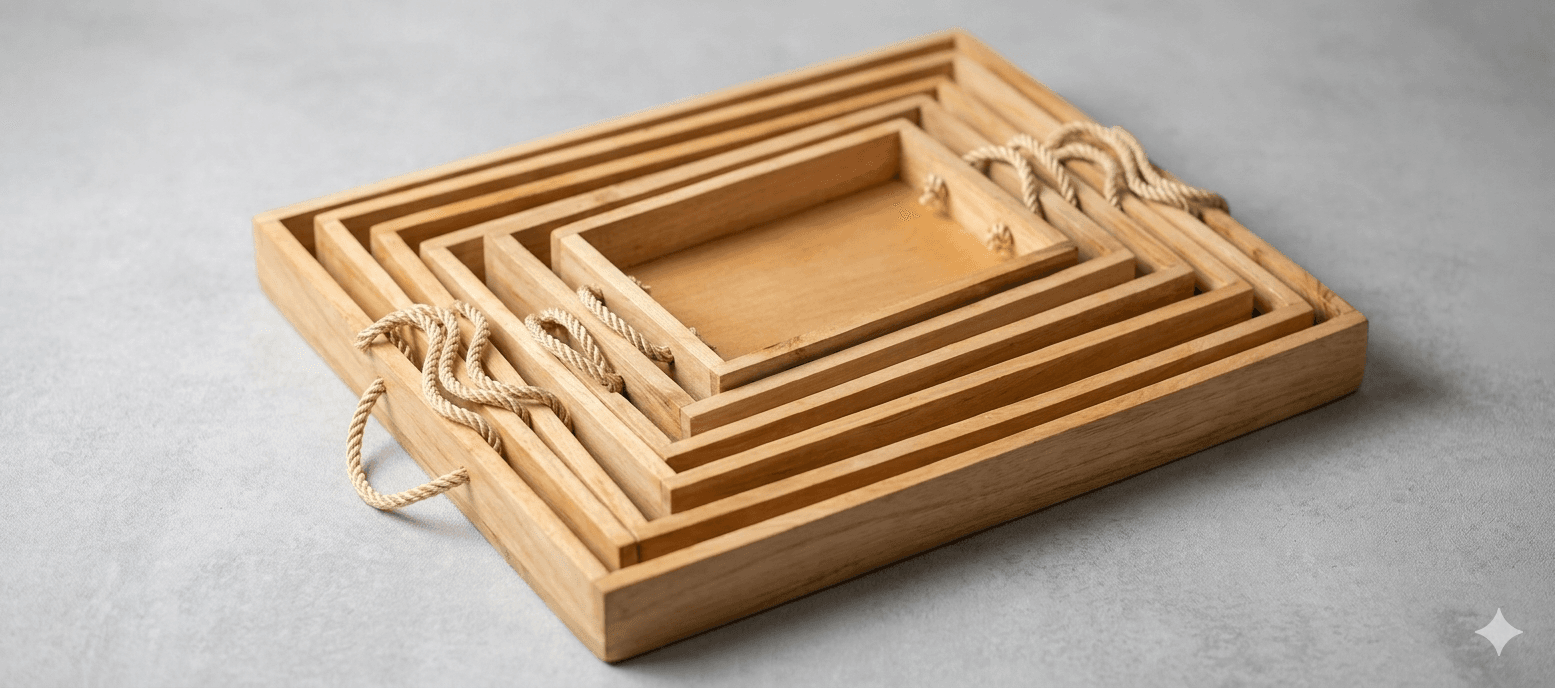 Fancy wooden basket